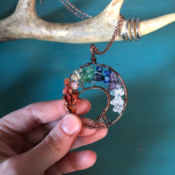 Tree Of Life handmade Chakra necklace - Picture 4 of 6